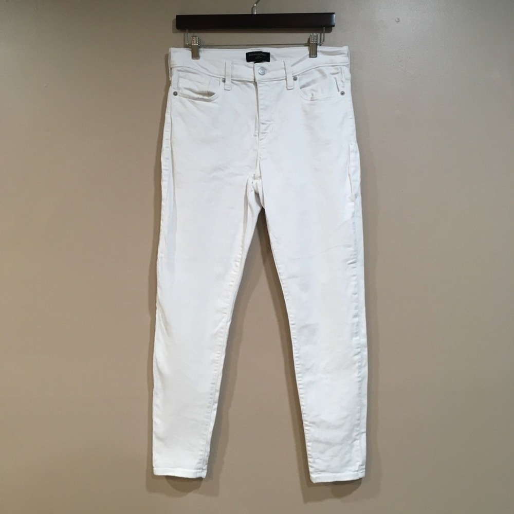 Banana Republic Skinny Fit Midrise Jeans Womens 30/10 White‎ Minimalist Coastal